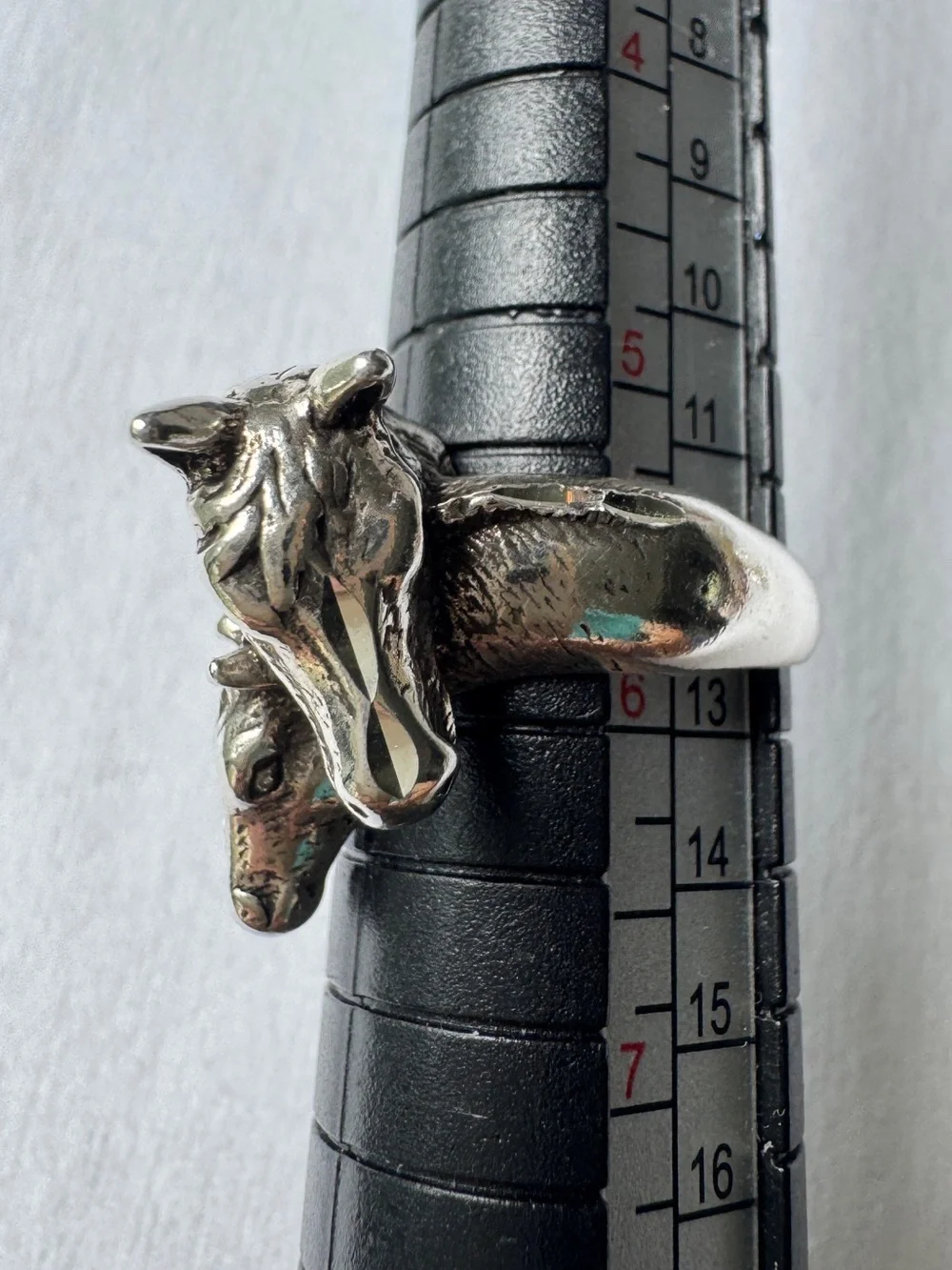 Sterling Silver 925 Horse and Mare Band Ring Size 5.5 Signed Solid 8 Grams